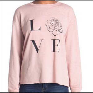 C&C California light pink LOVE crewneck